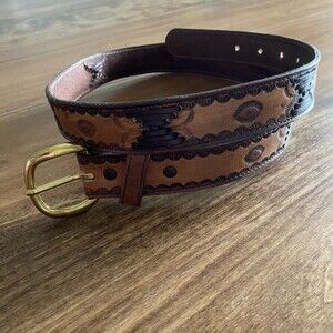 Handcrafted Brown Leather Belt 36 Inches